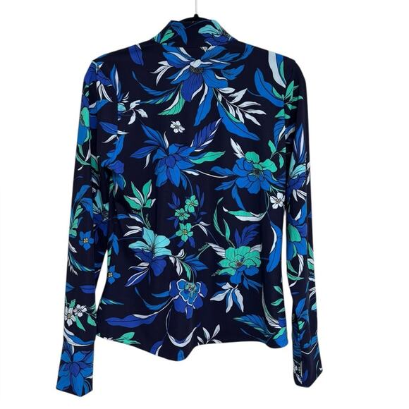 Tommy Bahama UPF 50+ Full Zip Golf Jacket in Blue and Green Floral - Size M - Picture 4 of 8